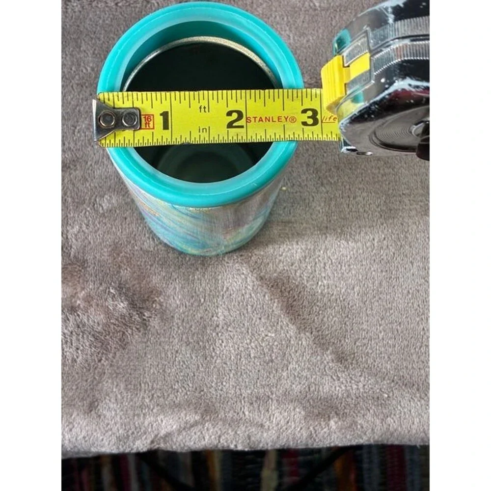 Swig Life Skinny Can Cooler Holder Aqua Marble Insulated Stainless Steel
